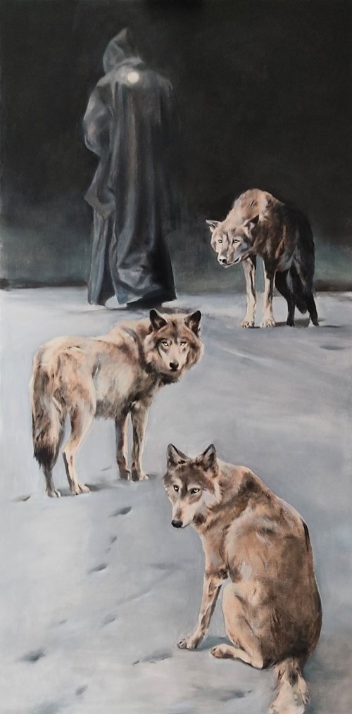 Obraz do salonu artysty Jan Dubrowin pod tytułem Pasterz wilków