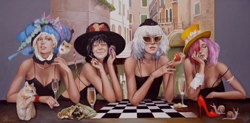 Obraz do salonu artysty Andrejus Kovelinas pod tytułem Venice Girls Party