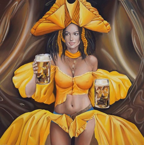 Obraz do salonu artysty Andrejus Kovelinas pod tytułem Królowa piwa