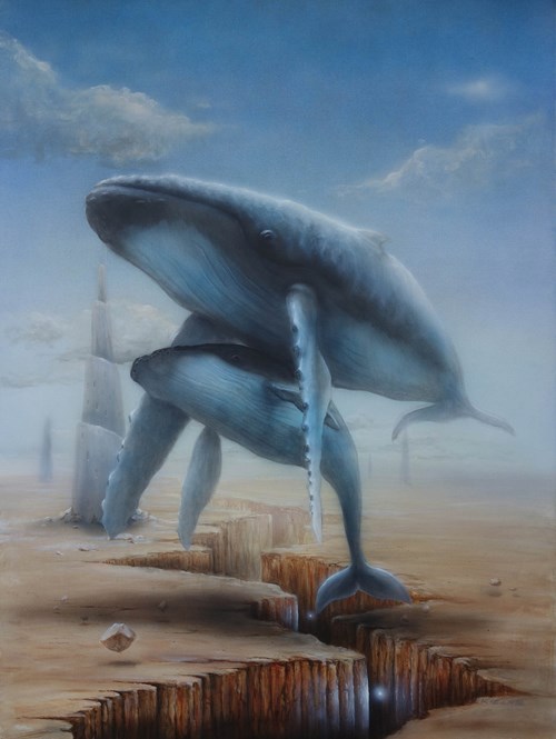 Living room painting by Andrzej Kielar titled The Guardian