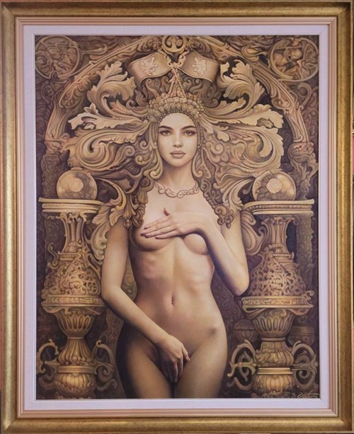 Living room painting by Igor Volosnikov titled A princess on the way