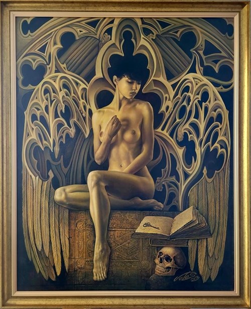 Living room painting by Igor Volosnikov titled Erato