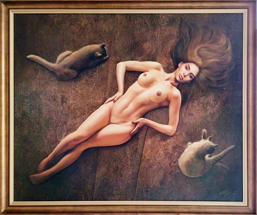 Living room painting by Igor Volosnikov titled Remini