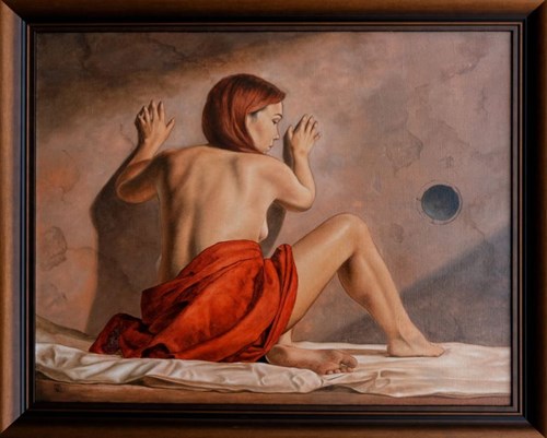 Living room painting by Łukasz Towpik titled Isolation
