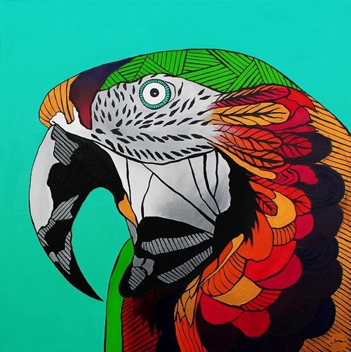 Obraz do salonu artysty Monika Mrowiec pod tytułem Papuga