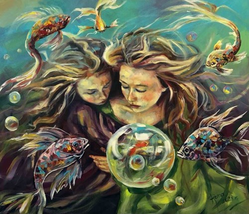Obraz do salonu artysty Magdalena Rochoń pod tytułem Głębinowe wróżby
