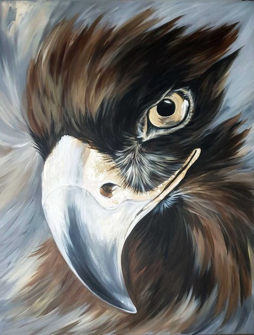 Living room painting by Oksana Malanij titled Eagle