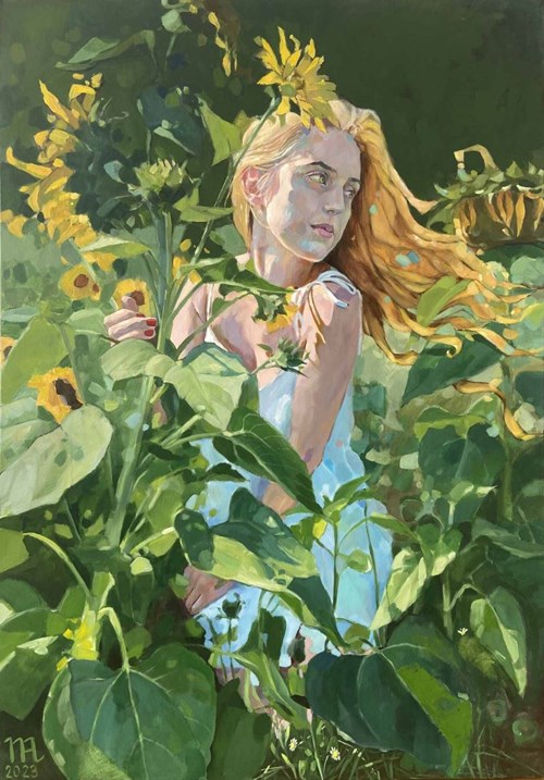 Obraz do salonu artysty Anna Milewska pod tytułem Sun&Flowers