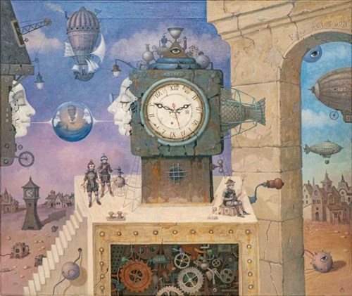Living room painting by Siergiej Malysz titled Time machine