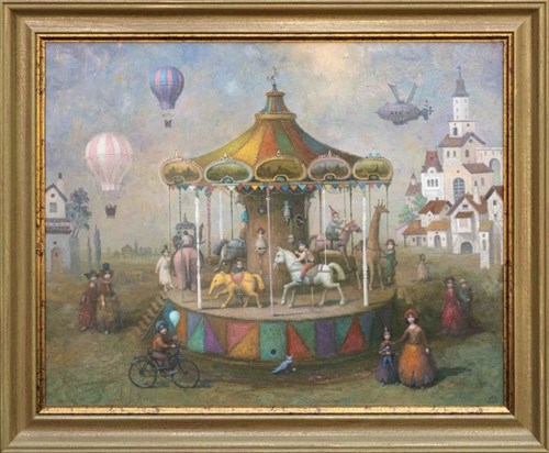 Living room painting by Siergiej Malysz titled Carousel