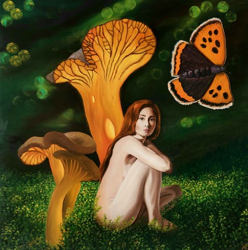 Obraz do salonu artysty Ewelina Wasilewska pod tytułem Złote runo i motyl