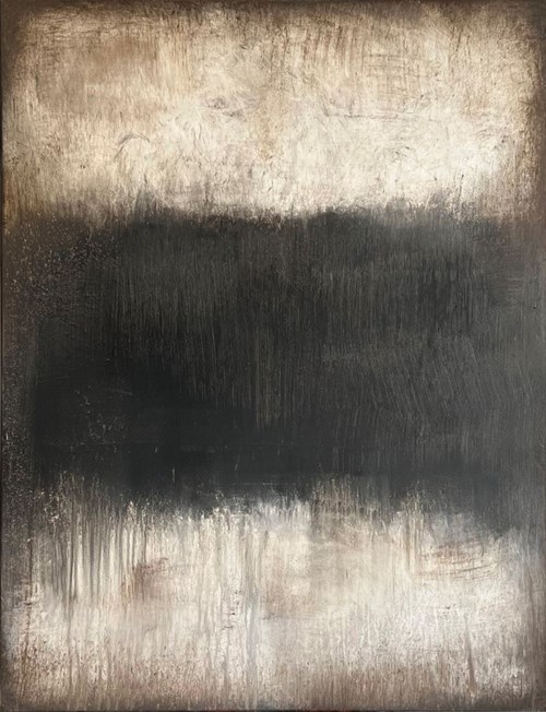 Living room painting by MICHAŁ WRÓBEL titled black. earth.