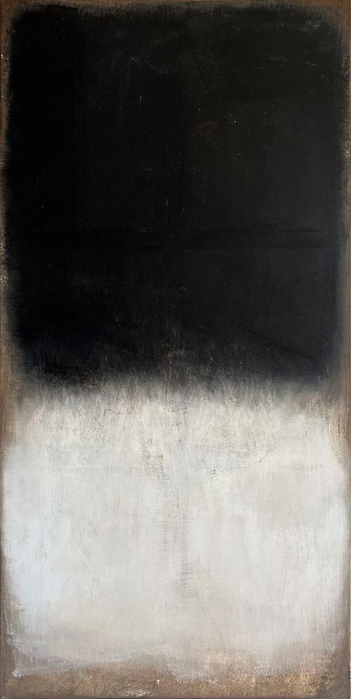 Living room painting by MICHAŁ WRÓBEL titled Black. White