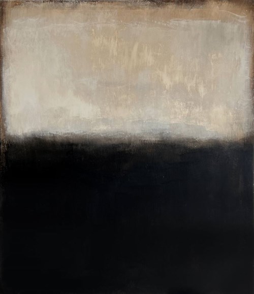 Living room painting by MICHAŁ WRÓBEL titled White. Black.