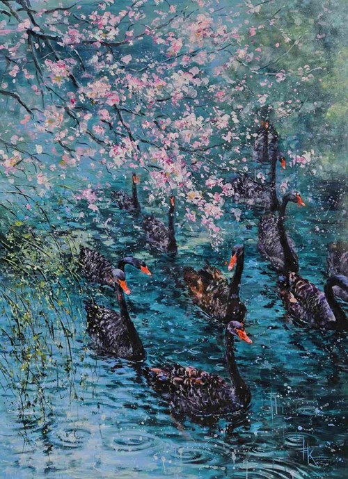 Obraz do salonu artysty Khrystyna Hladka pod tytułem Wiosną płyną