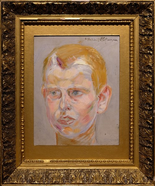 Living room painting by Wlastimil Hofman titled Portrait of a Boy