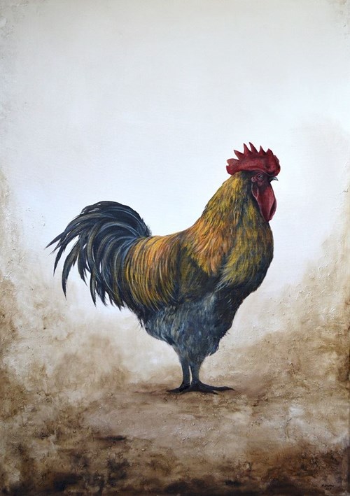 Living room painting by Klaudia Choma titled Cock