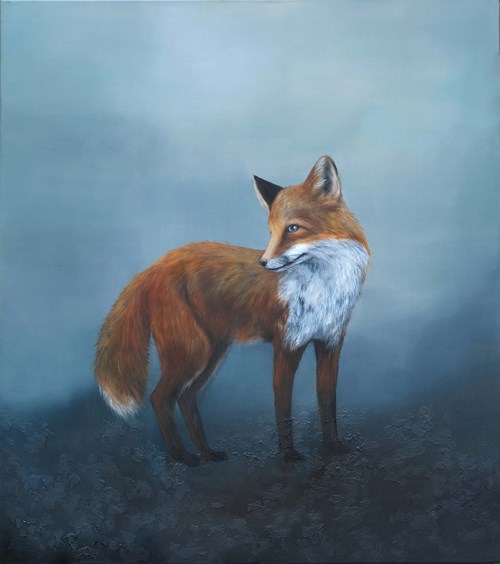 Living room painting by Klaudia Choma titled Fox