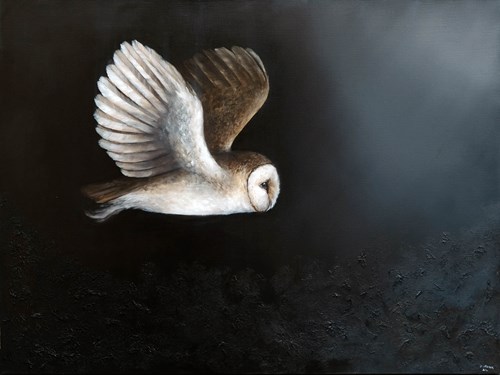 Living room painting by Klaudia Choma titled Flight Makes the Journey Shorter