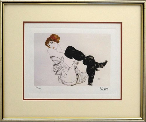 Grafika do salonu artysty Egon Schiele pod tytułem Kobieta (33/300)
