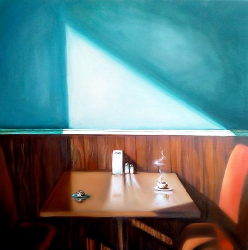 Living room painting by Joanna Buszko titled Coma cafe