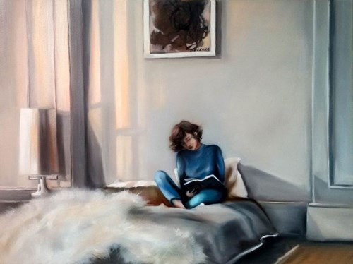 Living room painting by Joanna Buszko titled Insomnia