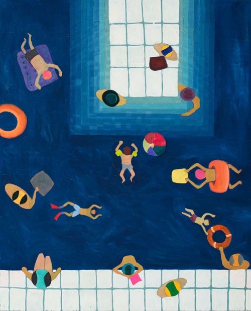 Living room painting by Marek Konatkowski titled Swimming Pool 14