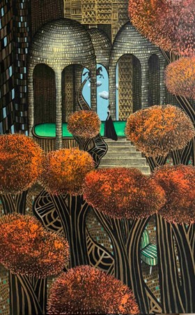 Girl under the canopy