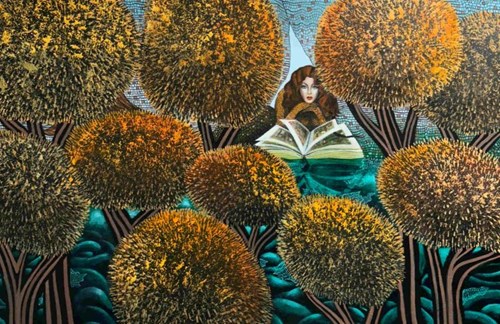 Obraz do salonu artysty Agata Padol pod tytułem Dziewczyna z książką