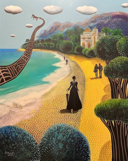 Living room painting by Agata Padol titled Walk