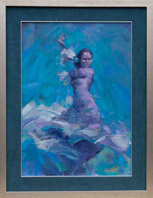Obraz do salonu artysty Renata Brzozowska pod tytułem Flamenco w turkusowe kropki