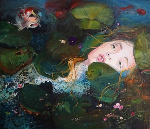 Living room painting by Joanna Heier-Nyirö titled Ophelia