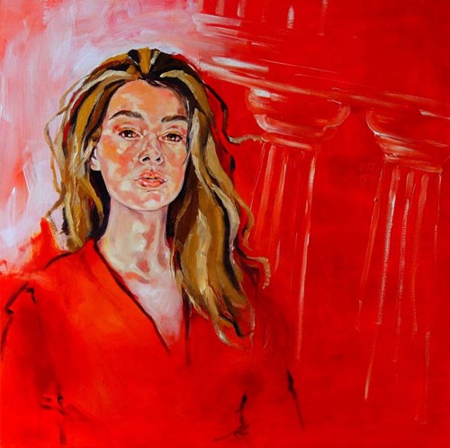 Obraz do salonu artysty Eliza Piechnik pod tytułem Czerwona orchidea