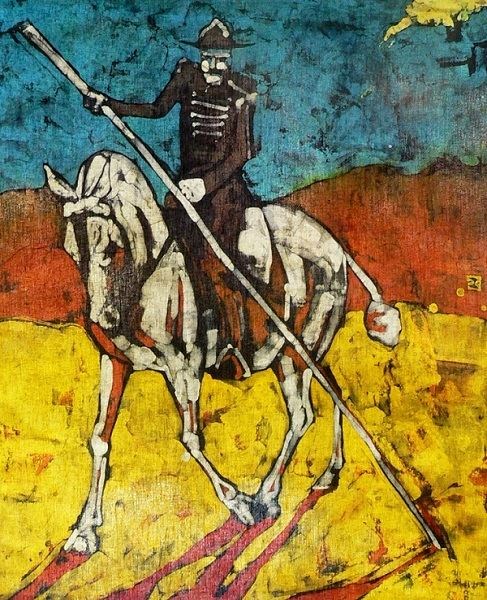 Living room painting by Joanna Czubak titled Don Quixote 1