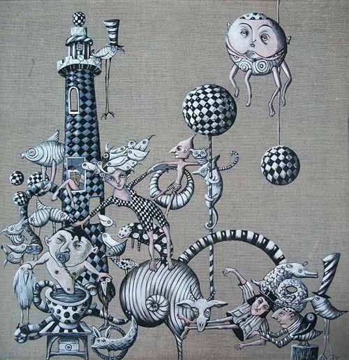 Obraz do salonu artysty Magdalena Rytel-Skorek pod tytułem Cyrkowcy
