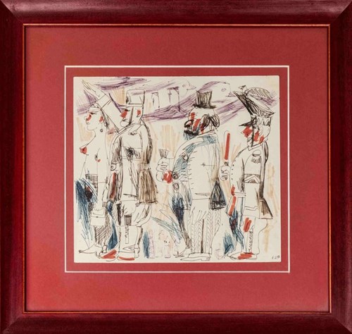 Living room painting by Edward Dwurnik titled Mayakovsky - collected poems