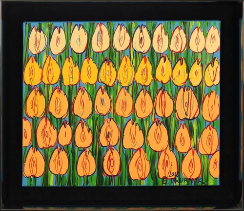 Obraz do salonu artysty Edward Dwurnik pod tytułem Żółte tulipany