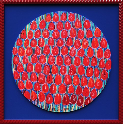 Obraz do salonu artysty Edward Dwurnik pod tytułem Tulipany - tondo