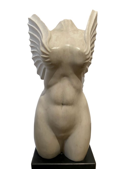 Living room sculpture by Krzysztof Pawłowski titled Winged