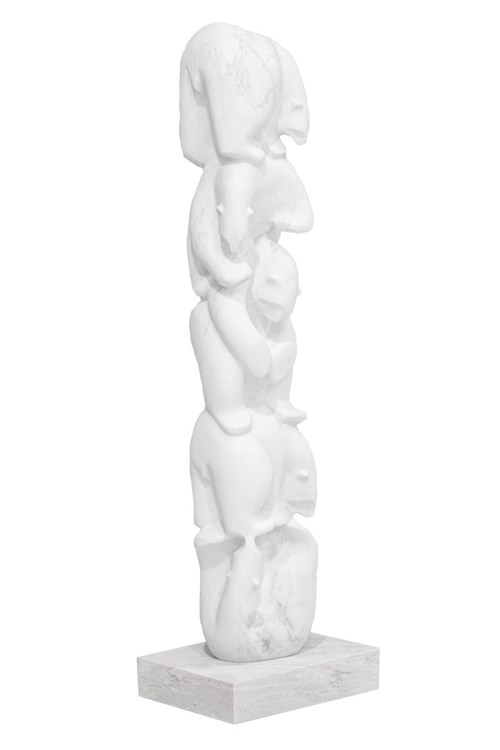 Rzeźba do salonu artysty Krzysztof Pawłowski pod tytułem Totem piątka