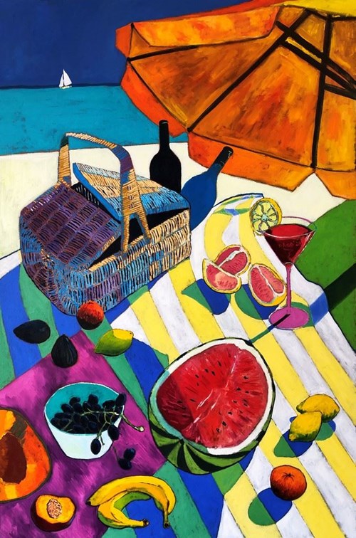 Obraz do salonu artysty David Schab pod tytułem Piknik na plaży