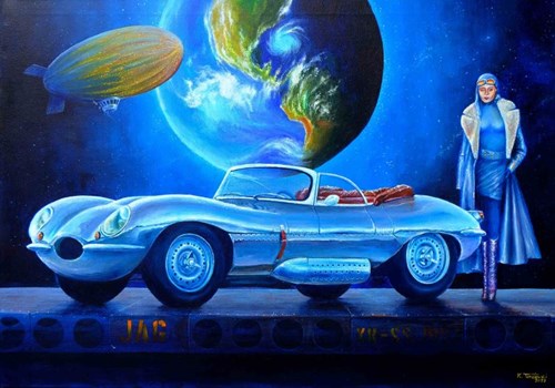 Obraz do salonu artysty Krzysztof Tanajewski pod tytułem 1957 Jaguar Xk-SS