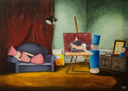 Living room painting by Edyta Mądzelewska titled See more