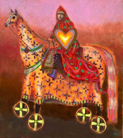 Living room painting by Emilia Waszak titled The errant horse II