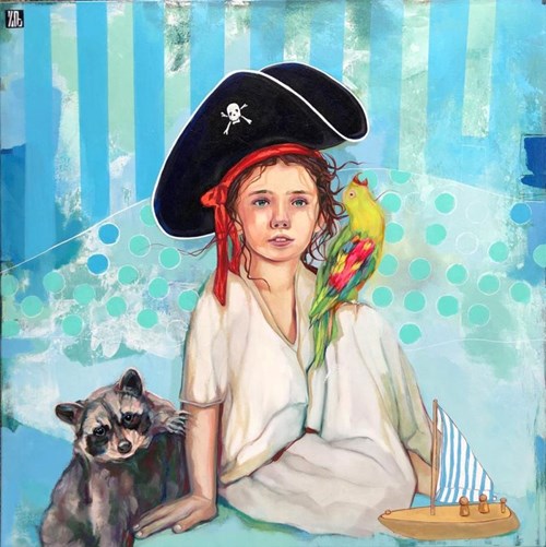 Living room painting by Żanna Brzyzek titled Ahoy