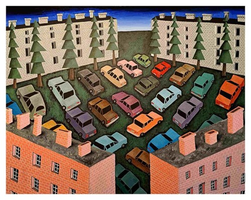 Living room painting by Tomasz Radecki titled Parking