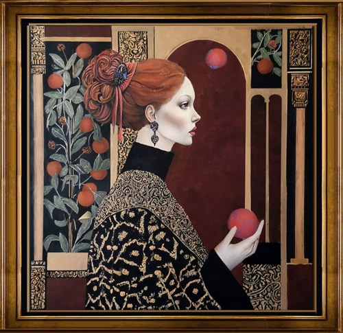 Living room painting by Grażyna Krzemińska titled Oranges 2
