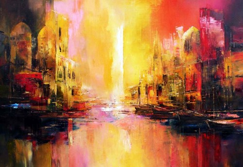 Obraz do salonu artysty Tadeusz Machowski pod tytułem Port of the rising sun