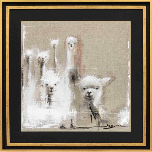 Living room painting by Bożena Sieczyńska titled Pillow for the Sleeper