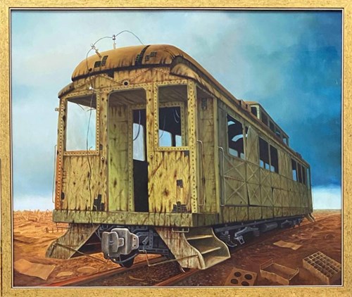 Obraz do salonu artysty Andrzej Żurański pod tytułem Wagon pośrodku niczego II